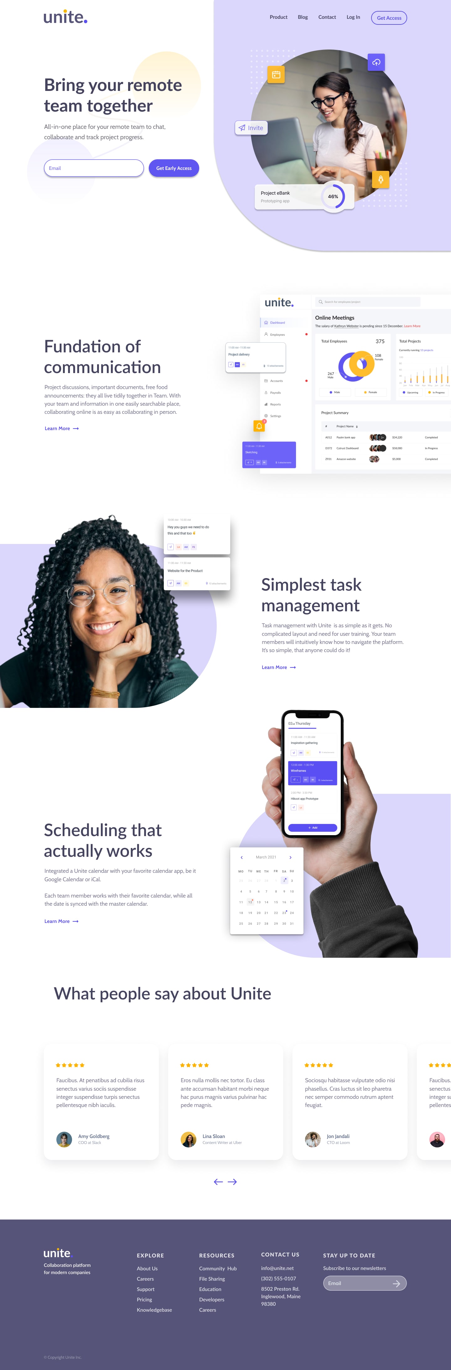 Unite Landing Page